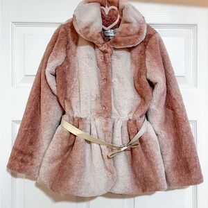Widgeon Little Girl’s Pink Ombré Faux Fur Peplum Coat